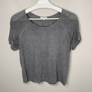 Aritzia Talula Gray Open Back Crop Top